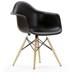 Пластиковое кресло Тауэр-Вуд черное ножки деревянные Кременчуг