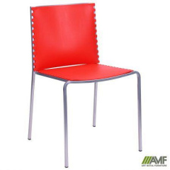 Пластиковий стілець AMF Санта-Фе алюм червоне сидіння Дніпро