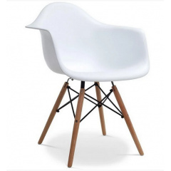 Обеденное белое кресло Тауэр Вуд на деревянных ножках пластиковое сидение Житомир