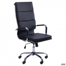 Комп'ютерне крісло AMF Slim FX HB чорний шкірозамінник сидіння