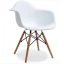 Обеденное белое кресло Тауэр Вуд на деревянных ножках пластиковое сидение Свесса