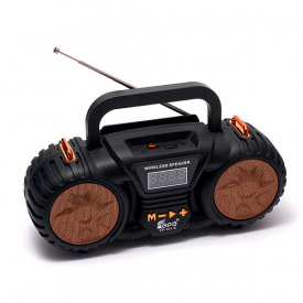 Портативное FM-радио EPE FP-131-S с USB/TF/MP3 Музыкальный плеер Аккумуляторный с солнечной панелью Черный c золотом KNS18-97