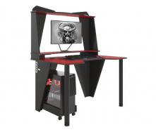 Геймерский игровой стол Zeus IVAR-2 1200 мм Красный/Черный