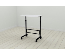 Стол приставной Ferrum-decor Амиго 62x60x40 металл Черный ДСП Белое 16мм (AMI0001)
