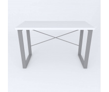 Письмовий стіл Ferrum-decor Драйв 750x1200x600 Сірий метал ДСП Білий 32 мм (DRA155)