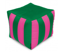 Пуф Кубик Полосатый Оксфорд 40х40 Студия Комфорта Зеленый + Розовый