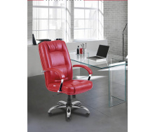 Офисное Кресло Руководителя Richman Альберто Мадрас Перламутр 2-Лаки Red Хром М3 MultiBlock Красное