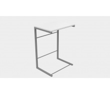 Столик приставной Терри Ferrum-decor 650x440x330 Серый металл ДСП Белый 16 мм (TERR015)