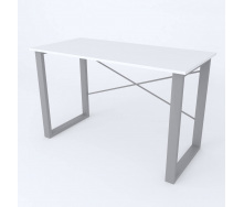 Письмовий стіл Ferrum-decor Драйв 750x1400x700 Сірий метал ДСП Білий 16 мм (DRA113)