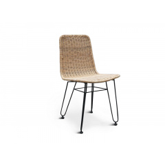 Плетений обідній стілець Cruzo Терра Нуово з натурального ротангу на металевій основі ok408212 Кременчуг