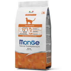Сухой корм для стерилизованных кошек Monge Cat Monoprotein Sterilised с уткой 10 кг Ровно