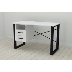 Письменный стол с ящиками Ferrum-decor Оскар 750x1200x700 металл Черный ДСП Белое 16 мм (OSK0043) Ужгород