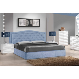 Кровать Двуспальная Richman Скарлетт Vip 180 х 200 см Jeans С дополнительной металлической цельносварной рамой Синяя