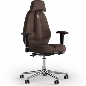 Кресло KULIK SYSTEM CLASSIC Ткань с подголовником без строчки Шоколадный (12-901-BS-MC-0504)