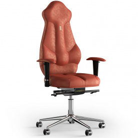 Кресло KULIK SYSTEM IMPERIAL Антара с подголовником без строчки Морковный (7-901-BS-MC-0309)