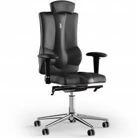 Кресло KULIK SYSTEM ELEGANCE Кожа с подголовником без строчки Черный (10-901-BS-MC-0101)