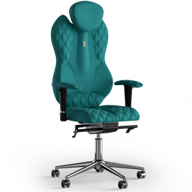 Кресло KULIK SYSTEM GRAND Ткань с подголовником со строчкой Аквамарин (4-901-WS-MC-0512)