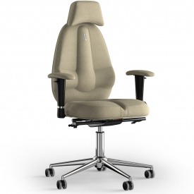 Кресло KULIK SYSTEM CLASSIC Ткань с подголовником без строчки Кремовый (12-901-BS-MC-0501)