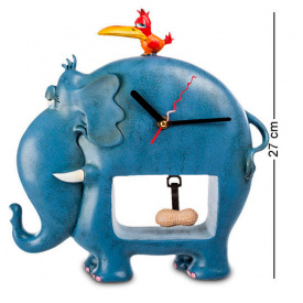 Настенные часы World of Stratford AL31452 Слон и птичка 27 см