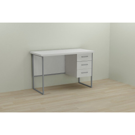 Компьютерный стол Ferrum-decor Гарри 75x140x60 серый ДСП Белое 32мм