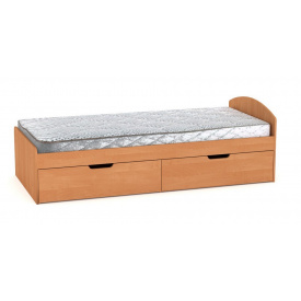 Односпальная кровать с ящиками Компанит-90+2 ольха