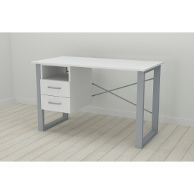 Письмовий стіл із ящиками Ferrum-decor Оскар 750x1200x700 метал Сірий ДСП Біле 16 мм (OSK0057)