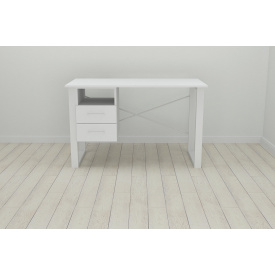 Письмовий стіл із ящиками Ferrum-decor Оскар 750x1400x700 метал Білий ДСП Біле 16 мм (OSK0071)