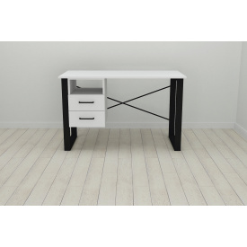 Письменный стол с ящиками Ferrum-decor Оскар 750x1400x700 металл Черный ДСП Белое 16 мм (OSK0064)