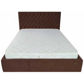 Ліжко Richman Кембридж VIP 140 х 190 см Місті Chocolate З додатковою металевою цільносварною рамою Темно-коричневе