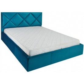 Ліжко Двоспальне Richman Лідс VIP 160 х 190 см Missoni 016 З додатковою металевою цільносварною рамою Блакитна