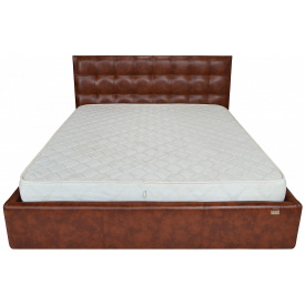 Ліжко Двоспальне Richman Честер VIP 160 х 200 см Мадрас Whisky З додатковою металевою цільносварною рамою Коричнева