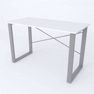 Письмовий стіл Ferrum-decor Драйв 750x1400x600 Сірий метал ДСП Білий 16 мм (DRA050)
