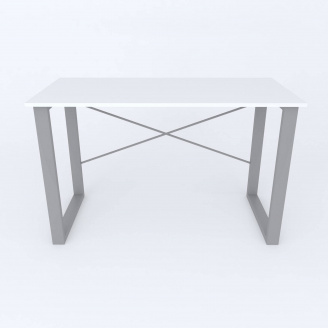 Письмовий стіл Ferrum-decor Драйв 750x1200x700 Сірий метал ДСП Білий 16 мм (DRA092)