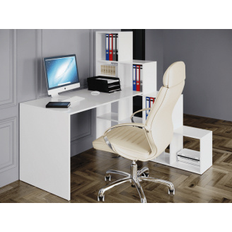 Стол компьютерный со стеллажом Forte Id8240 Белый