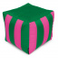 Пуф Кубик Полосатый Оксфорд 40х40 Студия Комфорта Зеленый + Розовый Ровно