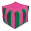 Пуф Кубик Полосатый Оксфорд 40х40 Студия Комфорта Зеленый + Розовый Сумы