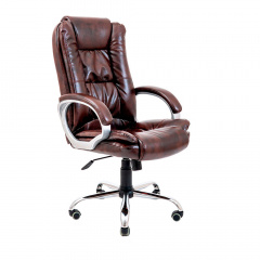 Офисное кресло компьютерное Калифорния Richman хром кожзам коричневый Днепр