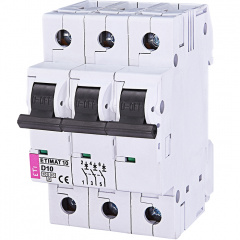 Автоматический выключатель ETIMAT 10 3p D 10A ETI Буча