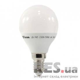 LB-745 Лампа светодиодная P45 6W E14 4000K Feron