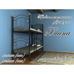 Ліжко 2 ярусу Метал-Дизайн Діана 1900(2000)х900 мм чорний оксамит/чорний Тернопіль