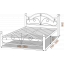 Ліжко Метал-Дизайн Діана на дерев'яних ногах 1900(2000)х1800 мм чорний оксамит Київ