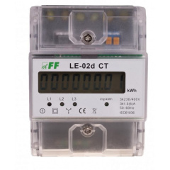 Трифазний лічильник енергоспоживання F&F LE-02D-CT 3х230/400В 3х5А Київ