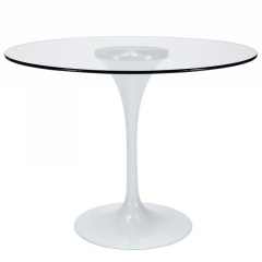 Круглий стіл Тюльпан-G скляний прозорий діаметром 60 см на одній ніжці Чернівці