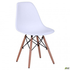Пластиковый стул белый Тауэр Вуд-Wood 82х46х42 см обеденный деревянные ножки Лофт Нежин