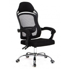 Офисное кресло Каролина черное сетчатое для компьютера Обухов