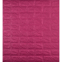 Самоклеящаяся декоративная 3D панель под темно-розовый кирпич 700x770x7 мм. Львов