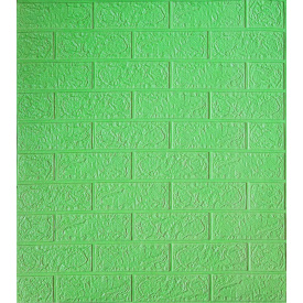 Самоклеющаяся декоративная 3D панель под зеленый кирпич 700x770x4 мм