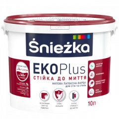 Матовая латексная краска для стен и потолков Sniezka EKO Plus 10л (13,7 кг) Тячів