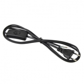 Вилка-кабель-вимикач 1,9 м чорний Lemanso LMA017
