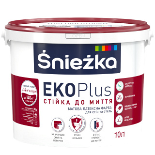 Матовая латексная краска для стен и потолков Sniezka EKO Plus 10л (13,7 кг)